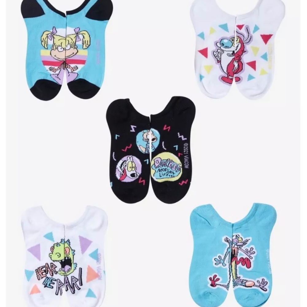 Nickelodeon’s 90s Cartoons No-Show Socks 5 pairs
